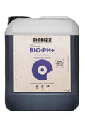 Bio pH Up 5 litre koyu renkli bidon – bej etiket, mor daire simgesi, beyaz geniş kapak, kulplu gövde