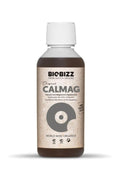 Calmag 250 ml koyu kahve renkli şişe – bej kraft etiket, gri daire simgesi, beyaz vidalı kapak