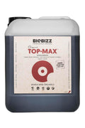 Top Max 5 litre koyu renkli bidon – bej etiket, bordo daire simgesi, beyaz geniş kapak, kulplu gövde