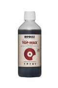 Top Max 500 ml koyu renkli şişe – bej etiket, bordo daire simgesi, World Wide Organics alt bandı