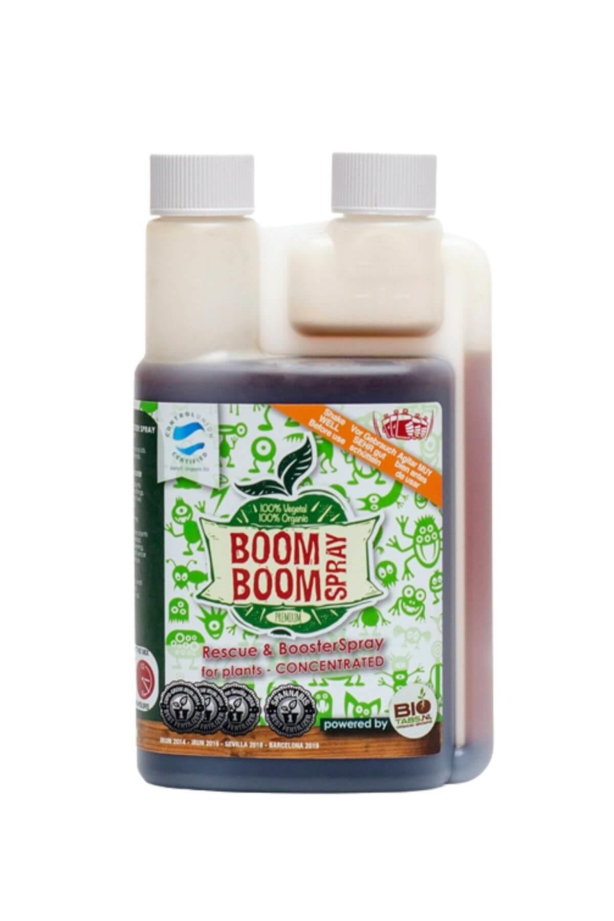 BioTabs Boom Boom Spray 250 ml – püskürtme başlıklı şişe ve BioTabs logolu renkli ürün etiketi