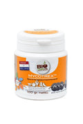BioTabs Mycotrex 100 gram – kapaklı kutuda toz mikoriza karışımı ve BioTabs logolu ürün etiketi