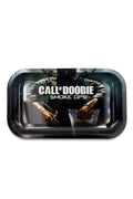 Büyük metal tepsi Call Of Doobie – 27x16 cm alüminyum tepsi, baskılı yüzeyi ve yüksek kenarları
