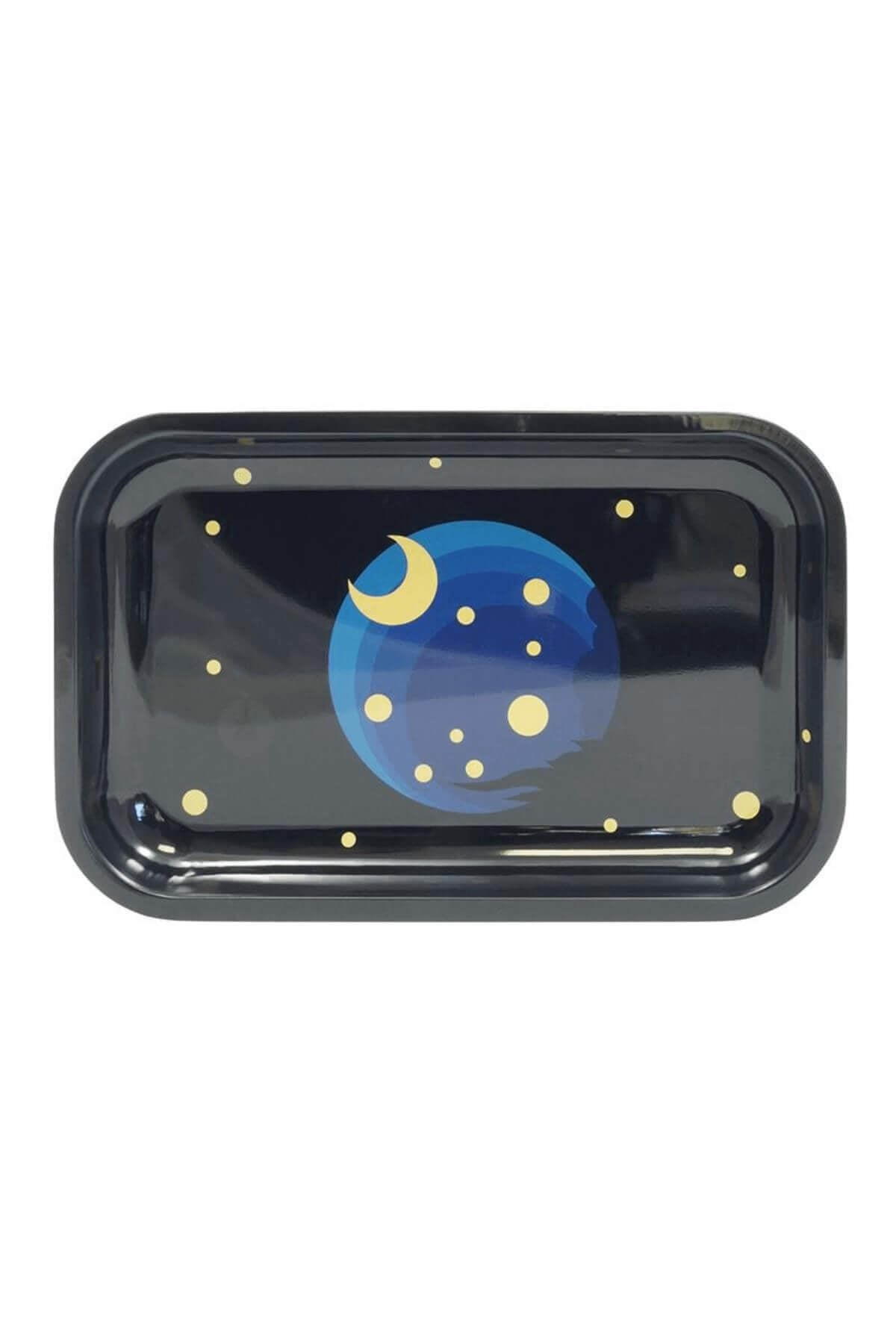 Büyük metal tepsi Starry Skynight – 27x16 cm alüminyum tepsi ve gece temalı renkli yüzey baskısı