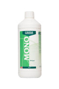 Canna Mono Azot 1 litre beyaz şişe – yeşil bantlı Mono etiketi, Nitrogen yazısı ve beyaz vidalı kapak