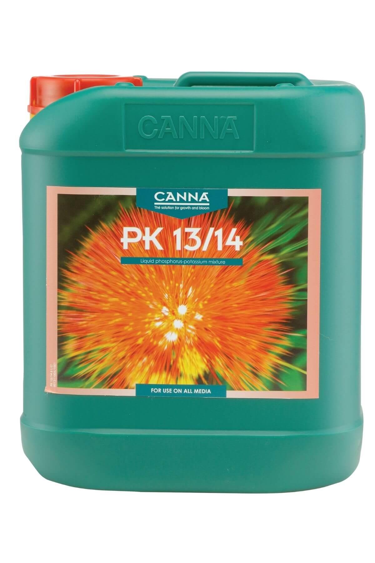 PK 13/14 10 litre yeşil büyük bidon – turuncu çiçek görseli, kırmızı kapak, kulplu geniş gövdeli kap