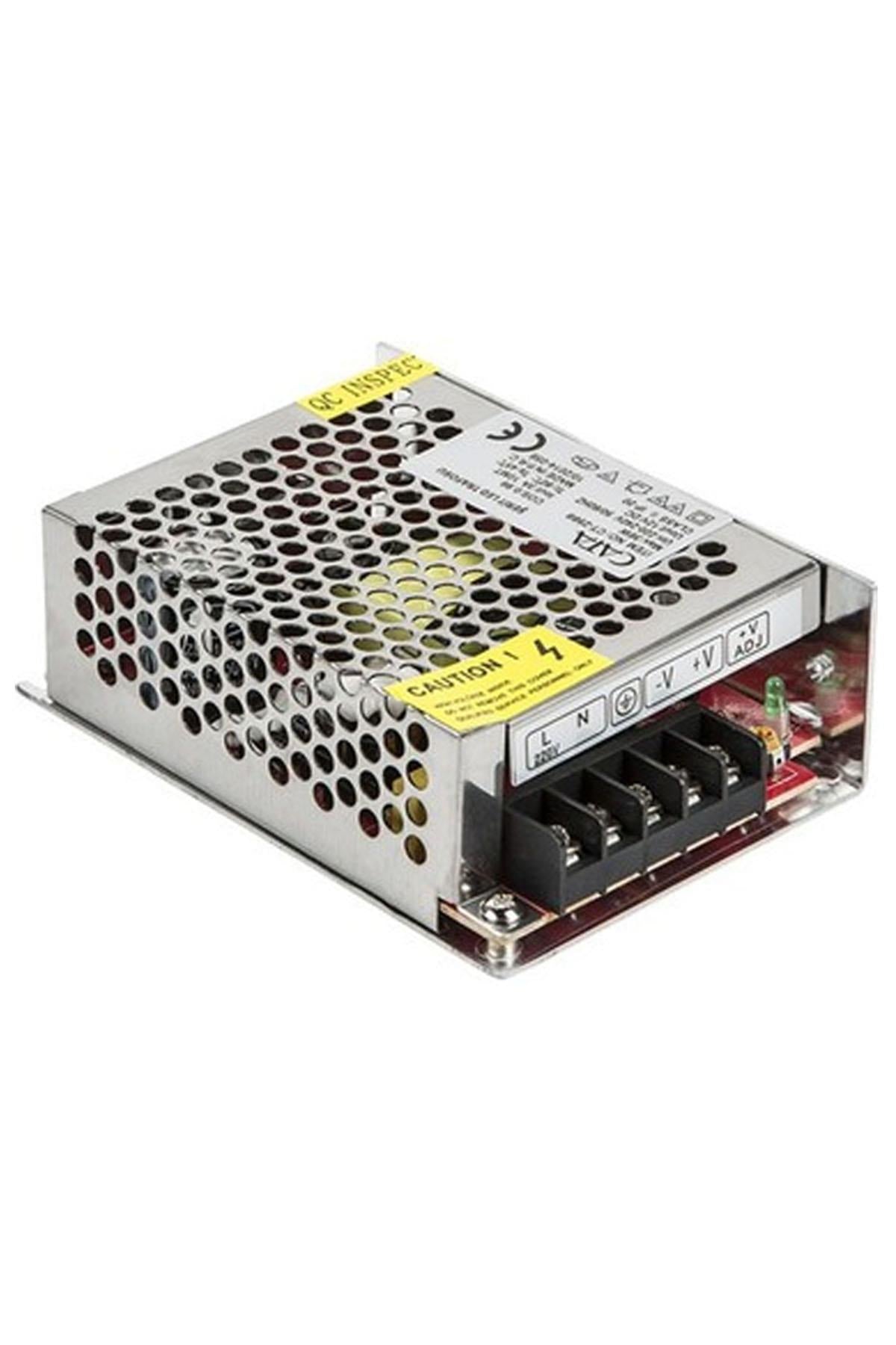 CATA 12 V 3 A şerit LED trafosu – siyah plastik gövdeli güç adaptörü ve çıkış kablosu görseli