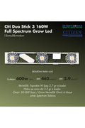 Citi 3 Duo Stick 160 W grow LED lamba – çubuk formunda, alüminyum soğutuculu full spektrum bitki lambası