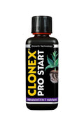 Clonex Pro Start 300 ml siyah şişe – sarı dikey marka yazısı, köklenen bitki illüstrasyonlu etiket