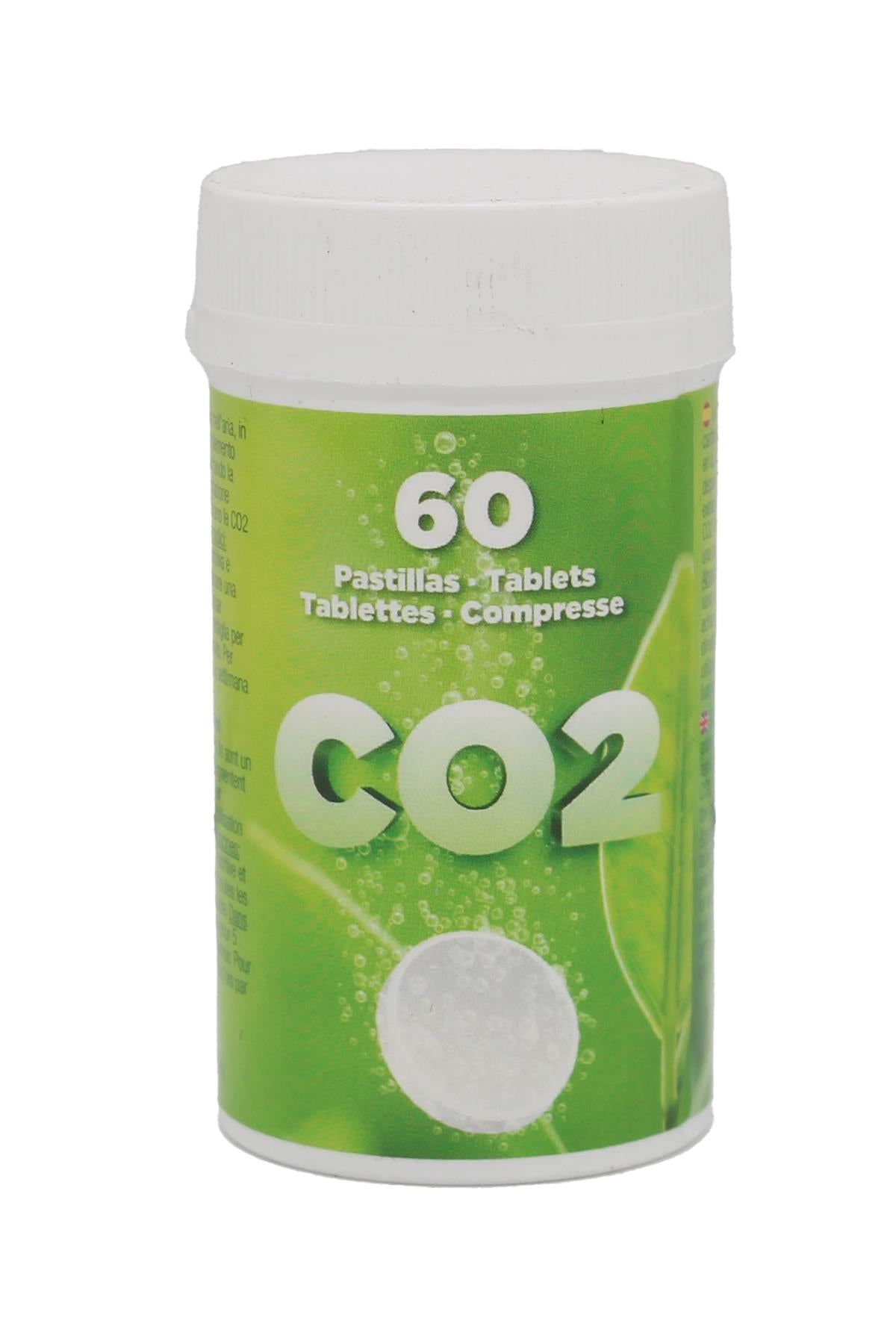 CO2 tablet 60'lı paket – sulama suyunda çözülen, karbondioksit salan beyaz efervesan tabletler