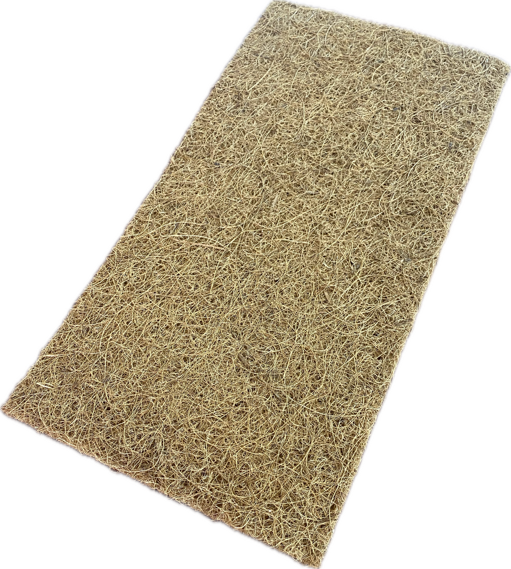 Kuru hindistan cevizi lifi mikro yeşillik matı – 50x25 cm dikdörtgen, açık dokulu bej lif pedi