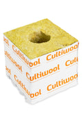 Cultilene rockwool 7,5x7,5 cm 28 mm delikli – ortasında yuvarlak delik bulunan taş yünü küp