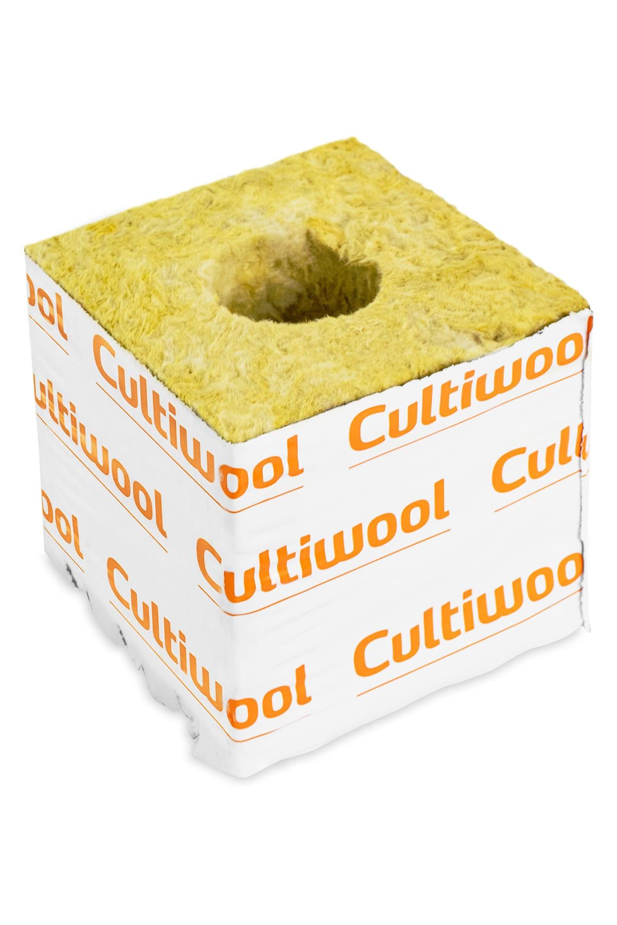 Cultilene rockwool 7,5x7,5 cm 35 mm delikli – geniş delikli gri yeşil taş yünü küp yakın çekim