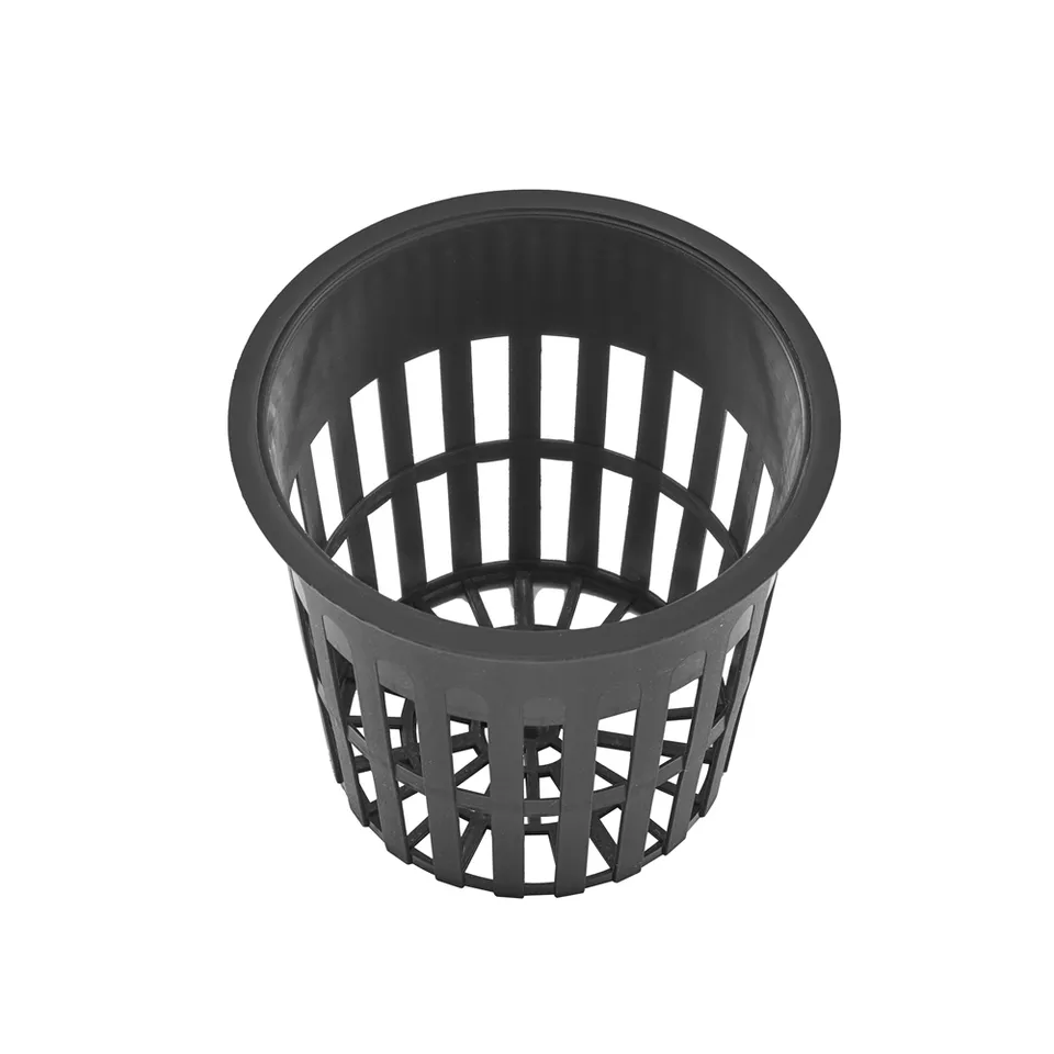 Izgara Gövdeli Siyah Net Pot Saksı – 48, 50, 55 ve 80 mm Boylar, Paketli