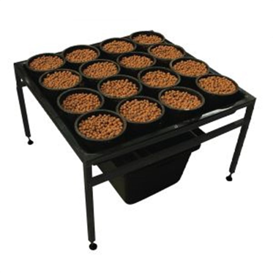 88 × 88 cm Tablalı Gelgit Hidroponik Ünitesi – Sehpa, Depo ve Pompa Dahil