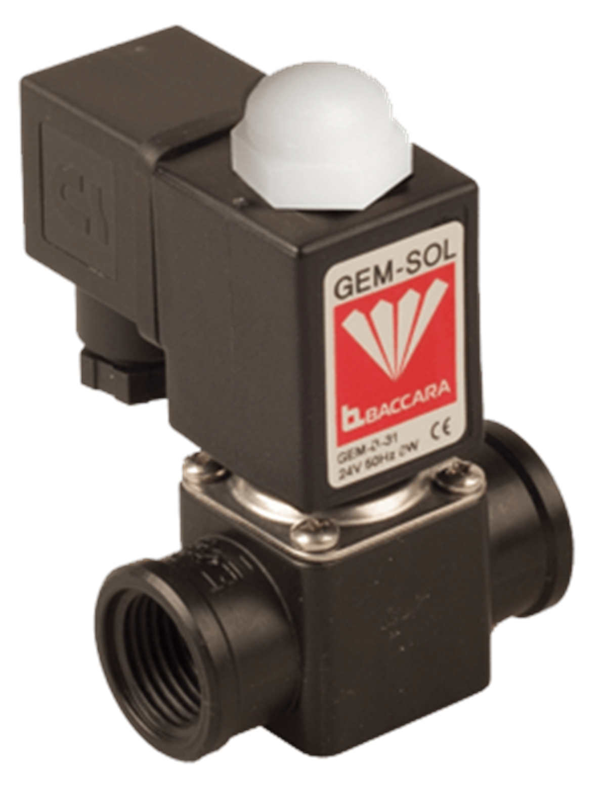 Baccara Gem-Sol Solenoid Vana, Gübre ve Asit Hattı İçin – Yarım İnç Dişi Diş, 24 Volt AC