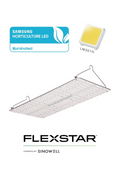 FlexStar 240 W Quantum Board – geniş alüminyum LED panel, beyaz diyot dizilimi ve asma halatları