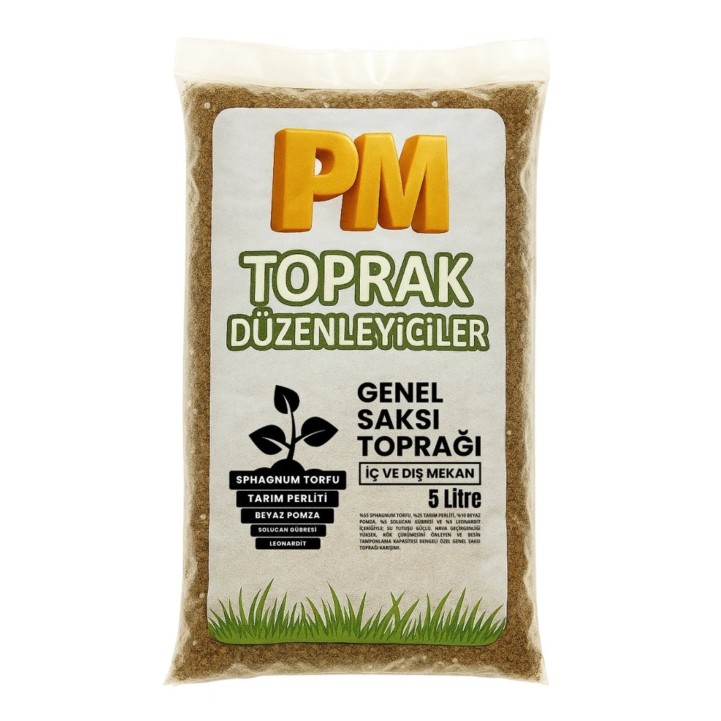 PM Genel Saksı Toprağı – iç ve dış mekân saksı bitkileri için torf, perlit ve pomza karışımı