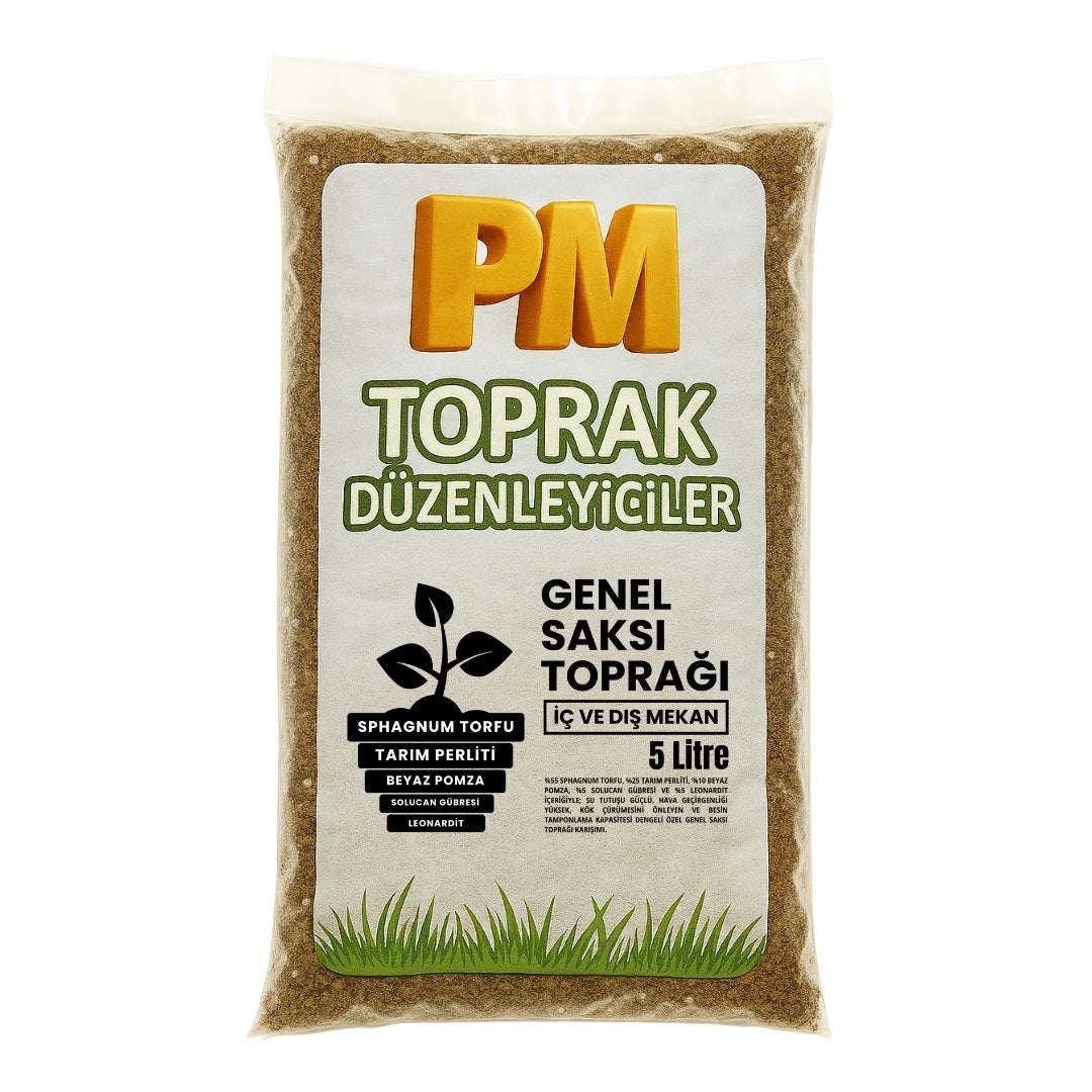 PM Genel Saksı Toprağı – iç ve dış mekân saksı bitkileri için torf, perlit ve pomza karışımı