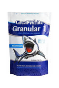 Great White Granular 1 kg – büyük boy kova ambalaj, granül mikoriza ve Great White ürün etiketi