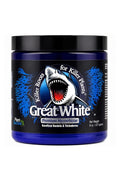 Great White Premium 227 gr toz mikoriza – büyükçe kavanoz ambalaj, kapak ve markalı ürün etiketi
