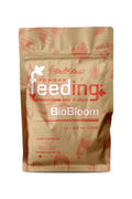 GHF Bio Bloom 1 kg kraft folyo poşet – mercan renkli BioBloom yazısı, all in ONE ibaresi, kilitli ağız