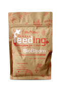 GHF Bio Bloom 2,5 kg kraft folyo poşet – mercan renkli BioBloom yazısı, yaprak deseni, büyük gövde