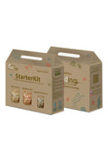 GHF Bio Starter Kit – kulplu kraft karton kutu, üzerinde BioGrow, BioBloom ve BioEnhancer paketleri