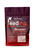 GHF Booster 1 kg bordo folyo poşet – Additive Feeding logosu, analiz tablosu ve kilitli ağızlı gövde