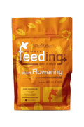 GHF Short Flowering 1 kg turuncu folyo poşet – yaprak desenli tasarım, analiz tablosu ve kilitli ağız