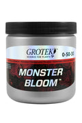 Grotek Monster Bloom 500 g – kapaklı kutuda beyaz toz ürün ve Grotek logolu renkli etiket