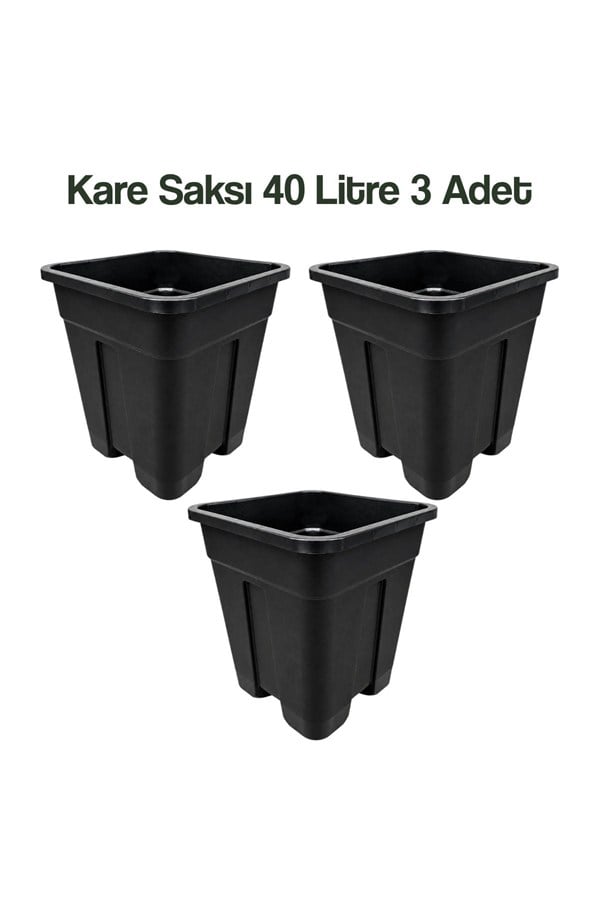 Grow Wizard 40 Litre Kare Yetiştirme Saksısı 3 Adet