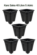 Grow Wizard 40 Litre Kare Yetiştirme Saksısı 5 Adet