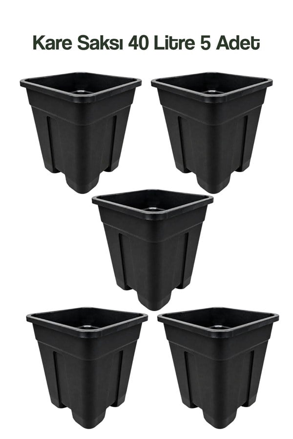 Grow Wizard 40 Litre Kare Yetiştirme Saksısı 5 Adet