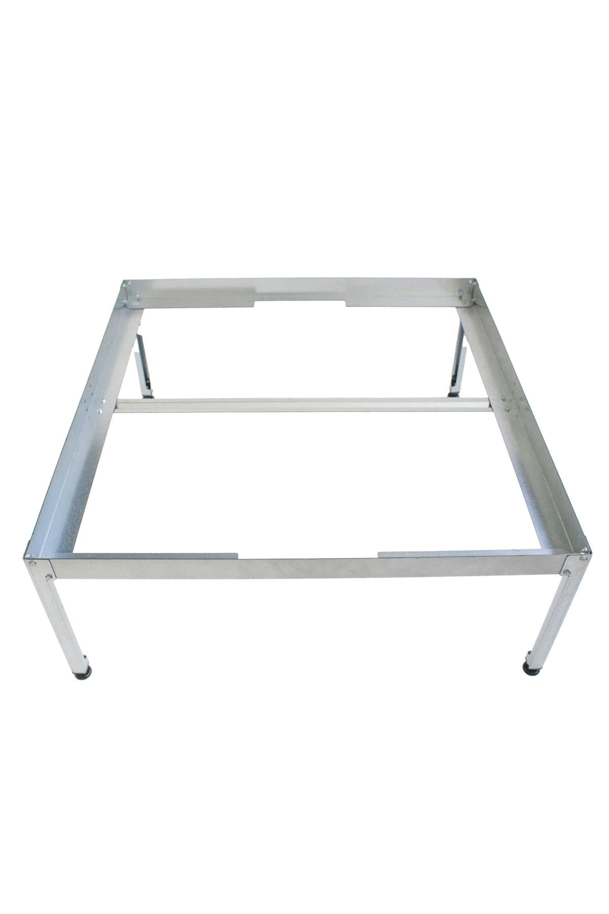 Grow Wizard 100x100 cm saksı tablası ayağı – galvanizli metal ayak iskeleti ve ayarlanabilir bacakları