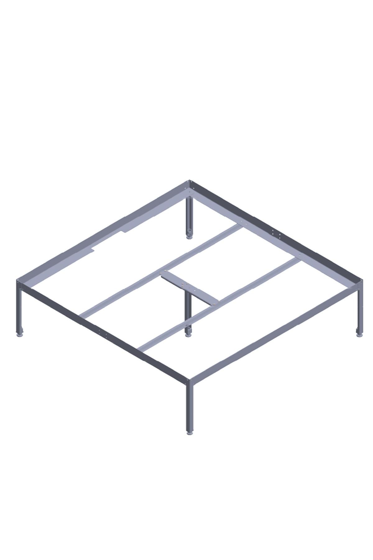 Grow Wizard 150x150 cm saksı tablası ayağı – en geniş galvanizli metal ayak iskeleti ve destek profilleri