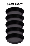 Grow Wizard 50 cm yuvarlak saksı altlığı 5 adet – beş adet en büyük boy siyah yuvarlak altlık