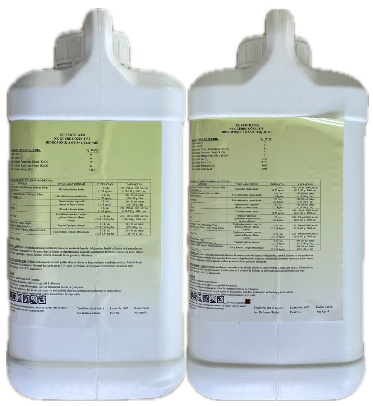 Topraksız Tarım İçin İki Parçalı Sıvı Besin Güneydoğu Hidroponik A ve B – 5 + 5 Litre