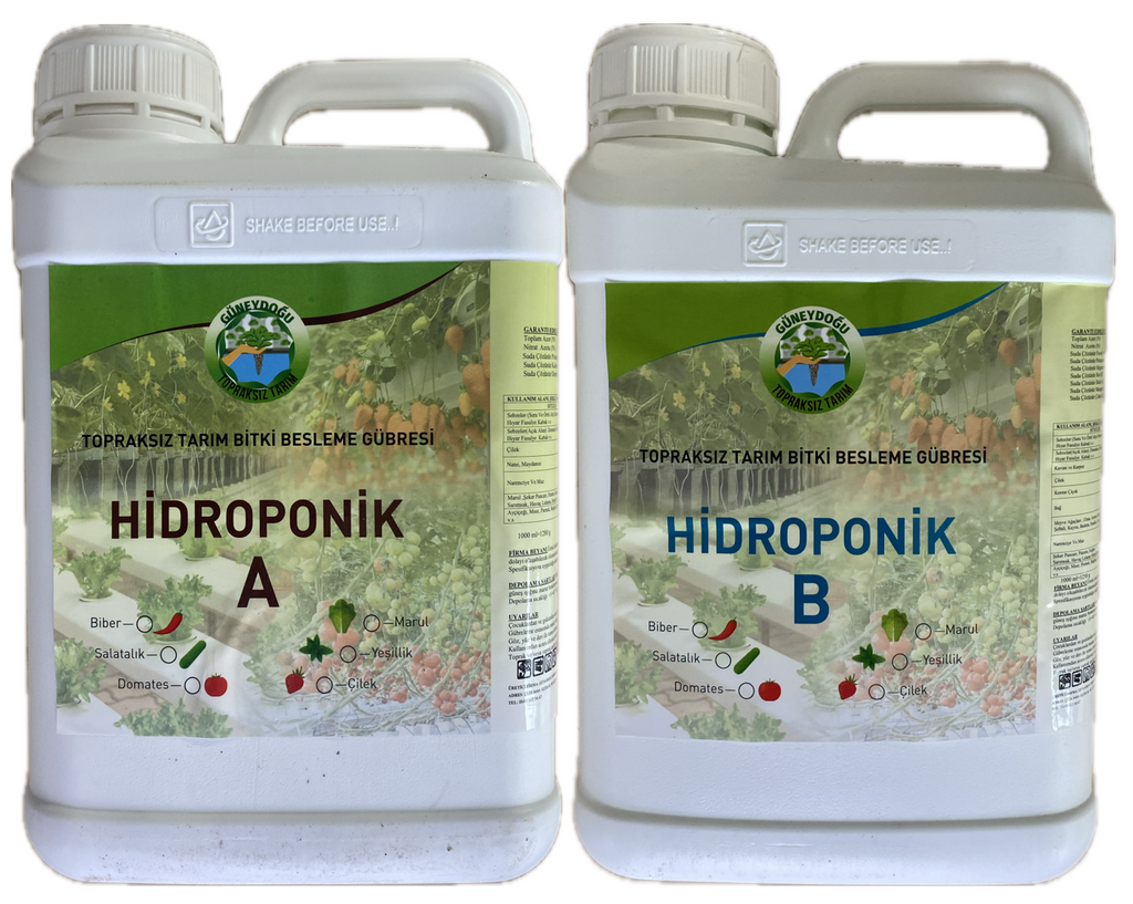 Topraksız Tarım İçin İki Parçalı Sıvı Besin Güneydoğu Hidroponik A ve B – 5 + 5 Litre