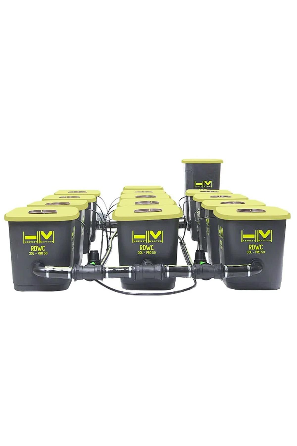 Harvest Master PRO RDWC 12 – on iki saksılı hidroponik sistem, çift dönüş hattı ve 100 litre tank