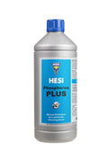 Phosphorus Plus 500 ml gümüş şişe – mavi etiket, Hesi amblemi ve mavi vidalı kapak, ölçekli gövde