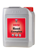 Hesi Root Complex 2,5 litre gri bidon – kırmızı etiket, Hesi amblemi, kırmızı kapak ve kulplu gövde