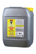 Hesi TNT Complex 10 litre gri bidon – sarı etiket, siyah bitki amblemi, sarı kapak, kulplu geniş gövde