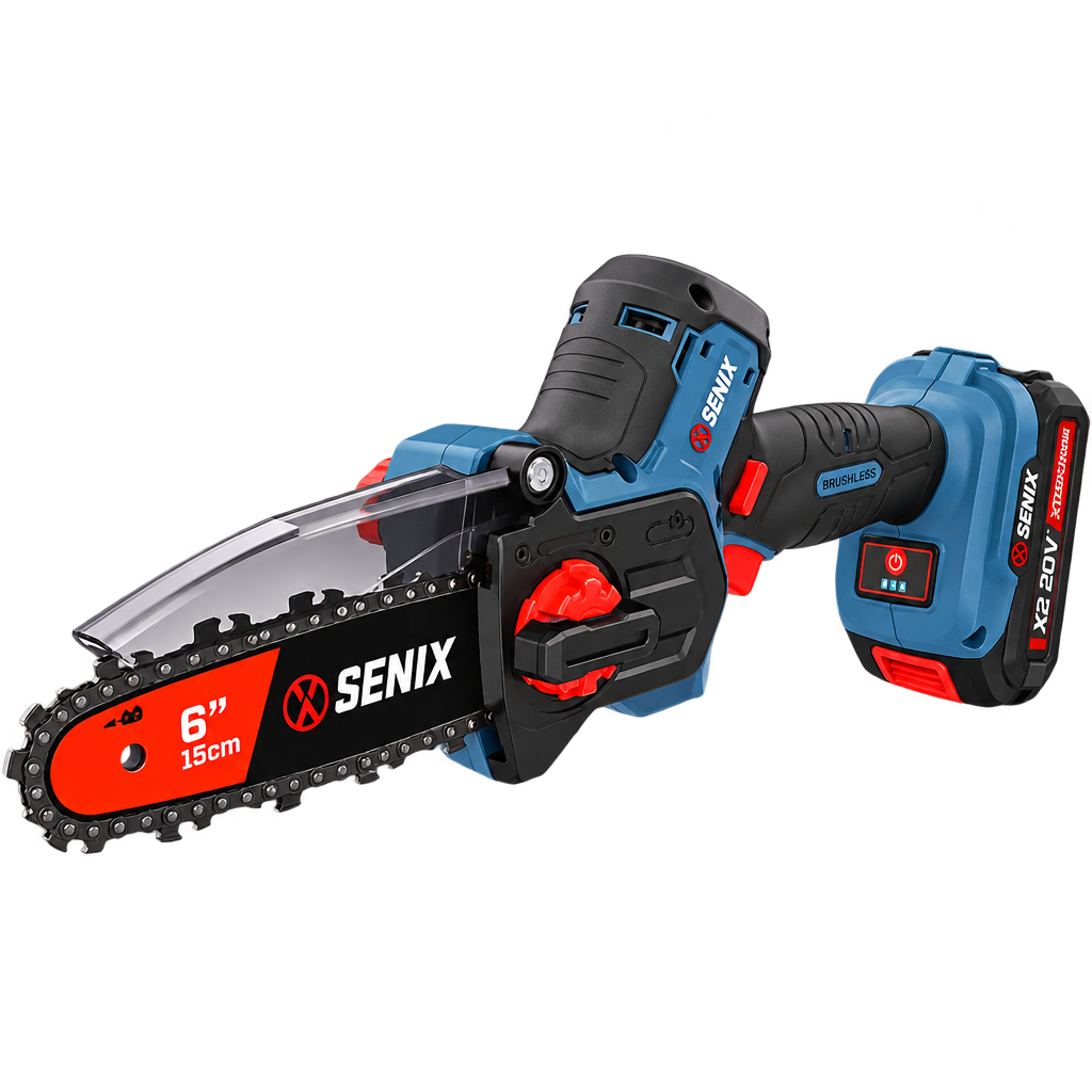Senix CSX2-M5-EU X2 Serisi Akülü Dal Budama Testeresi – 6 inç Pala, 2.0 Ah Bataryalı
