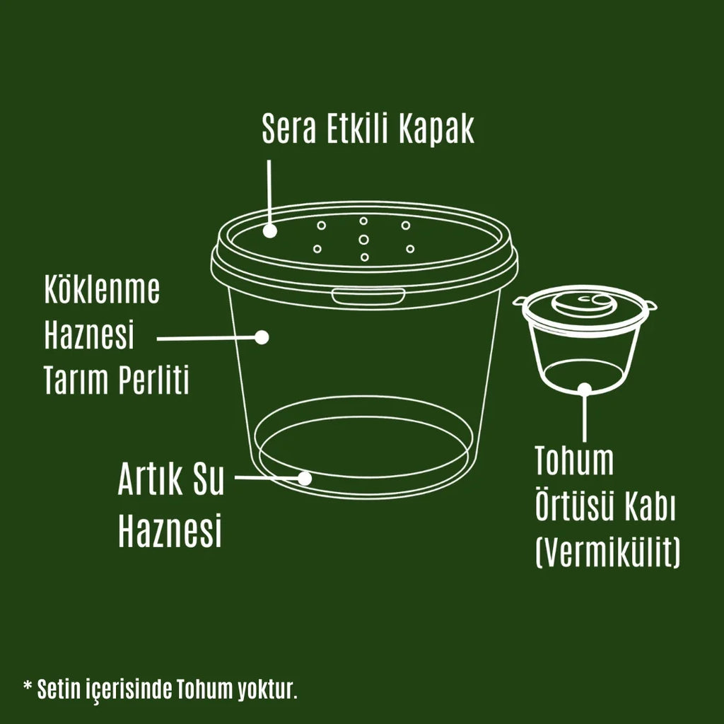 Mikro Yeşillik Büyütme Seti (Filizlenme Kovası) 0.5 Litre