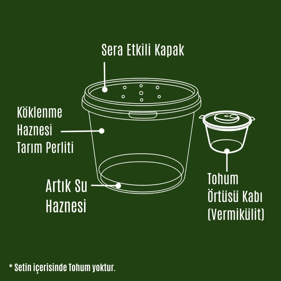 Mikro Yeşillik Büyütme Seti (Filizlenme Kovası) 0.5 Litre