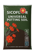 SICOFLOR Universal saksı toprağı 20 litre – AB üretimi dengeli harç paketi