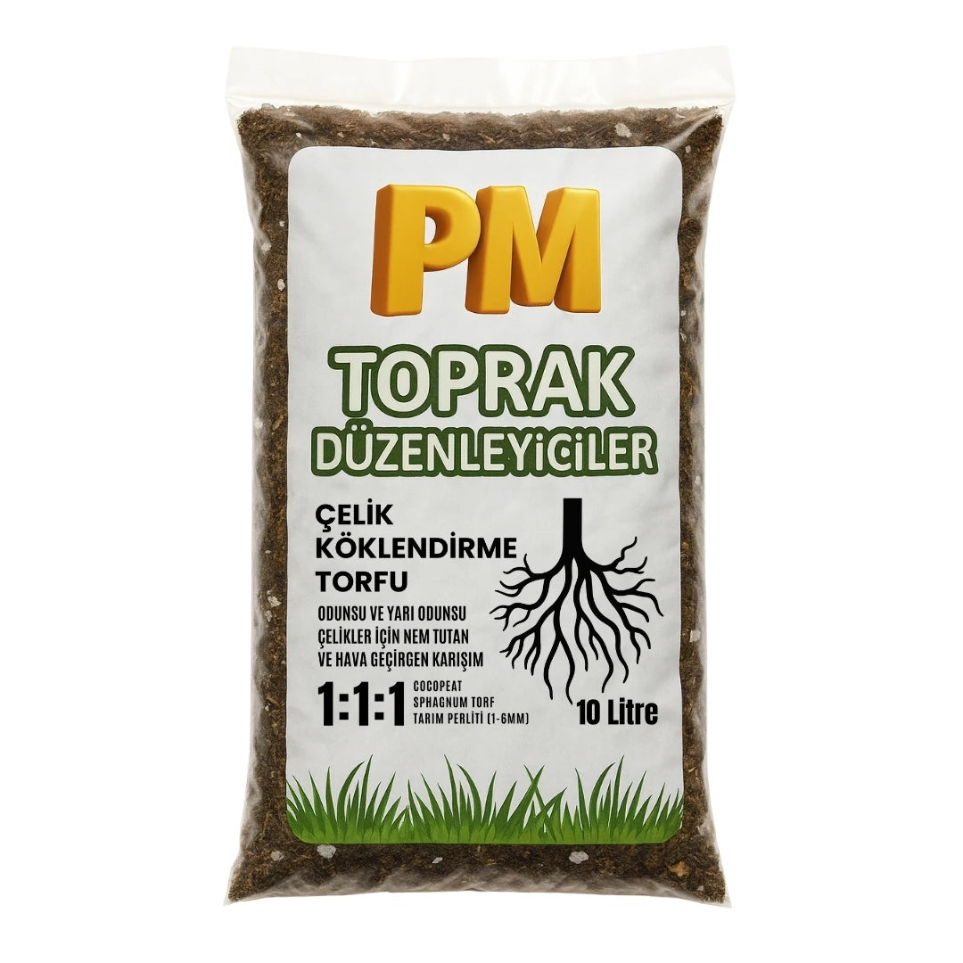 Çelik köklendirme torfu 10 litre – odunsu ve yarı odunsu çelikler için besinsiz karışım