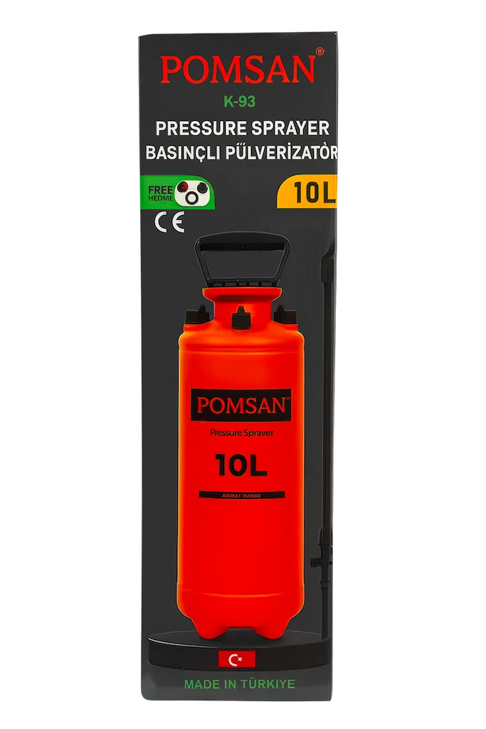 Pomsan 10 Litre Mekanik Basınçlı Bahçe İlaçlama Pompası – Sera & Bitki Püskürtücü (K-93 Serisi)