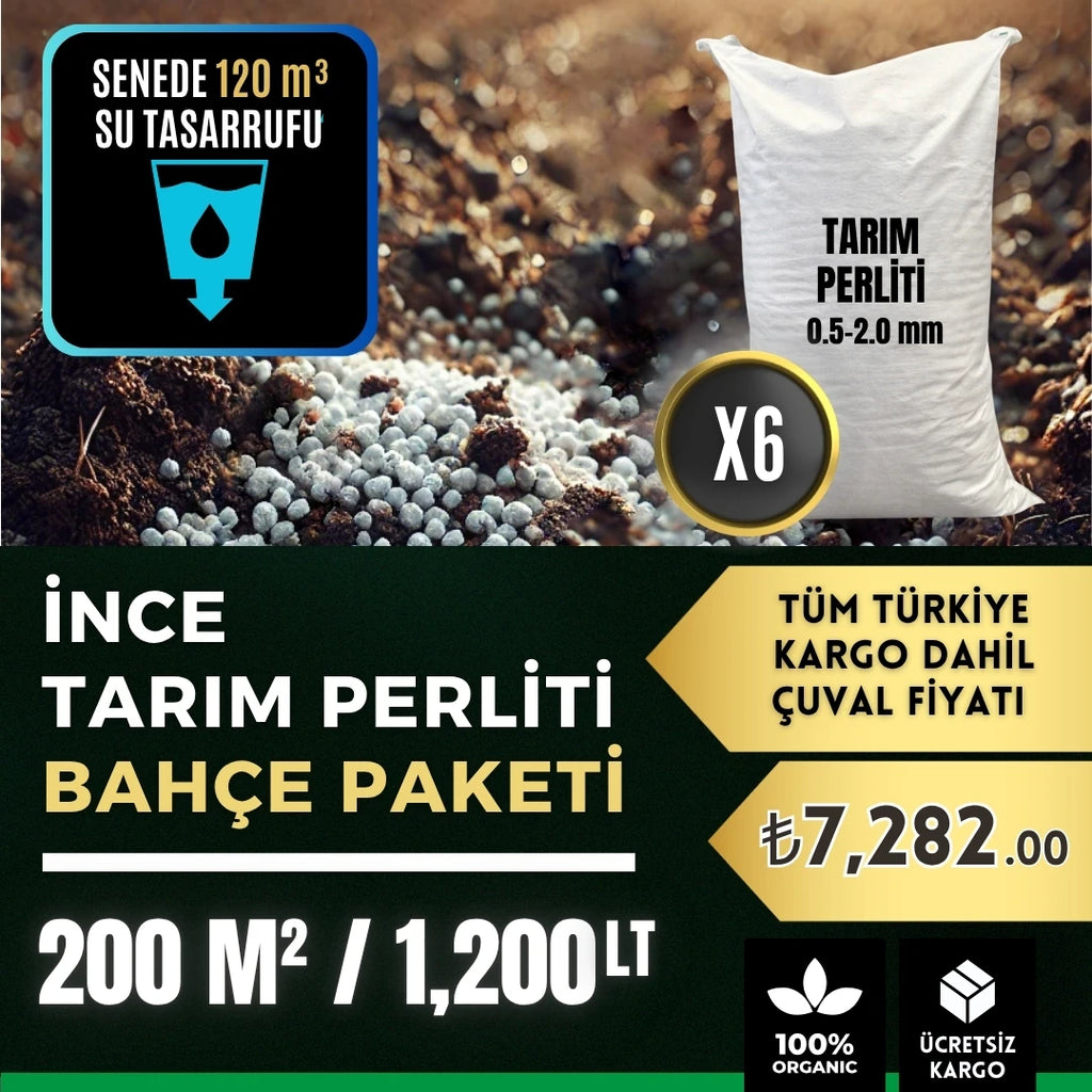 İnce perlit bahçe paketi 200 m² – 1.200 litre, 6 çuval